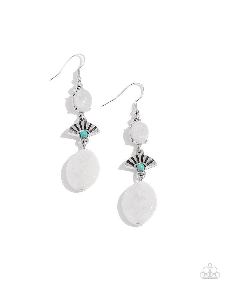 Creative Cascade - White - Paparazzi Earring Image