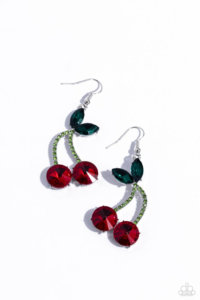 Cherry Cameo - Red - Paparazzi Earring Image