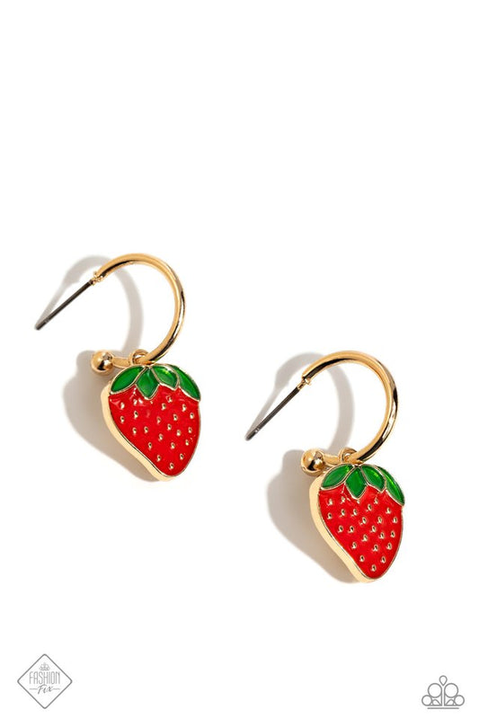 Fashionable Fruit - Gold - Paparazzi Earring Image
