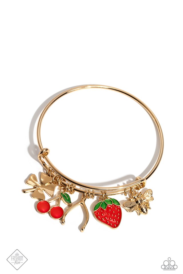 Fruit Freestyle - Gold - Paparazzi Bracelet Image