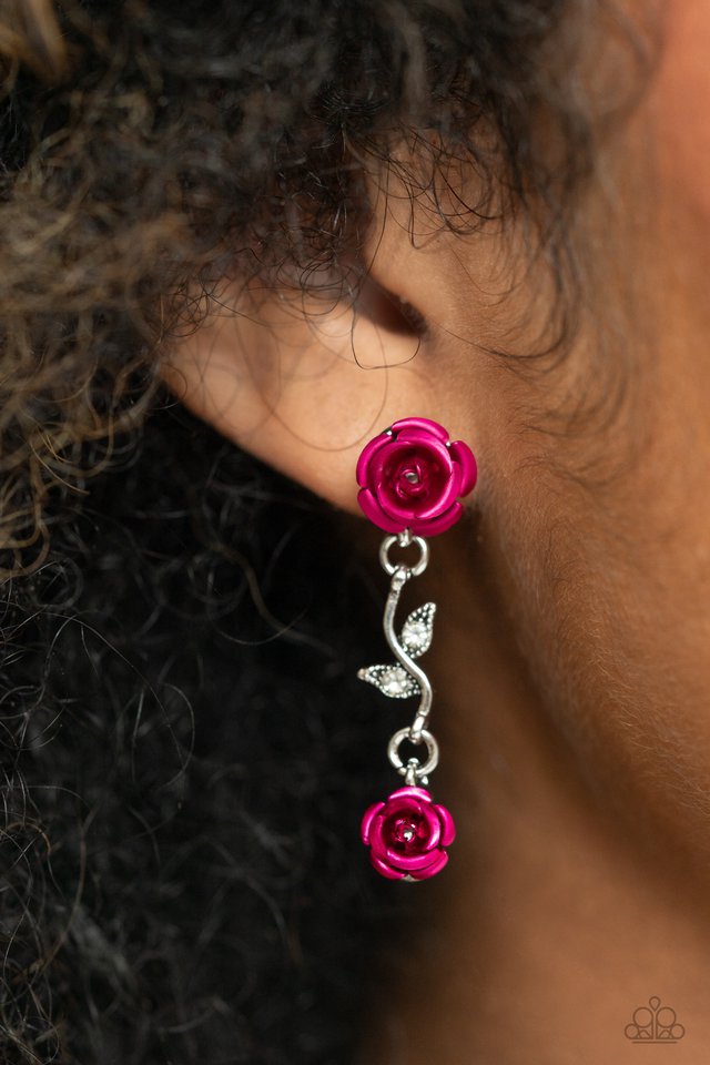 Led by the ROSE - Pink - Paparazzi Earring Image