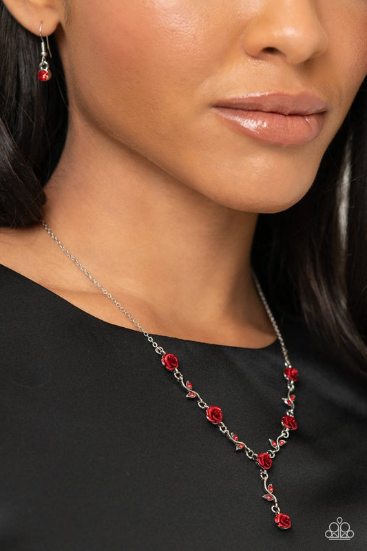 ROSE Without Saying... - Red - Paparazzi Necklace Image