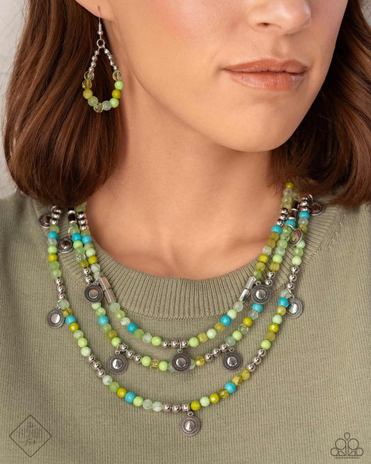 Piquant Pattern - Green - Paparazzi Necklace Image