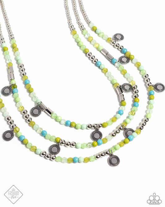 Piquant Pattern - Green - Paparazzi Necklace Image