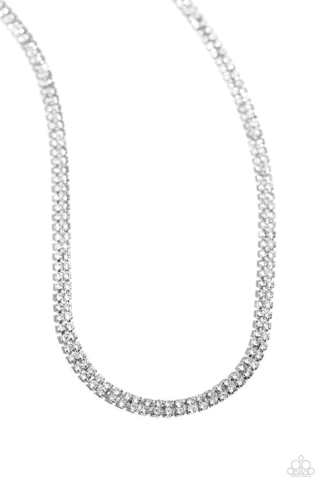 Dazzling Declaration - White - Paparazzi Necklace Image