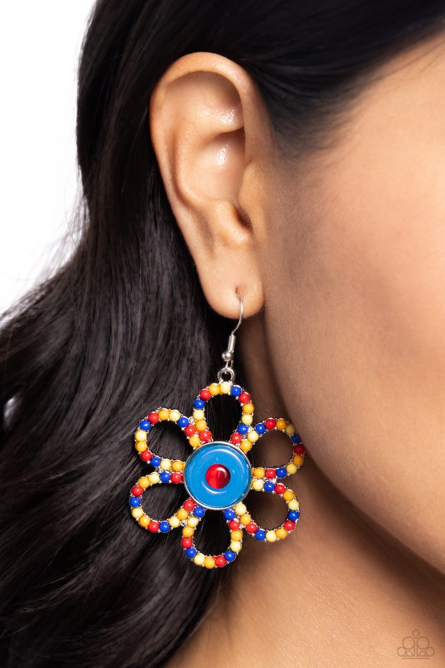 FLOWER Forward - Red - Paparazzi Earring Image