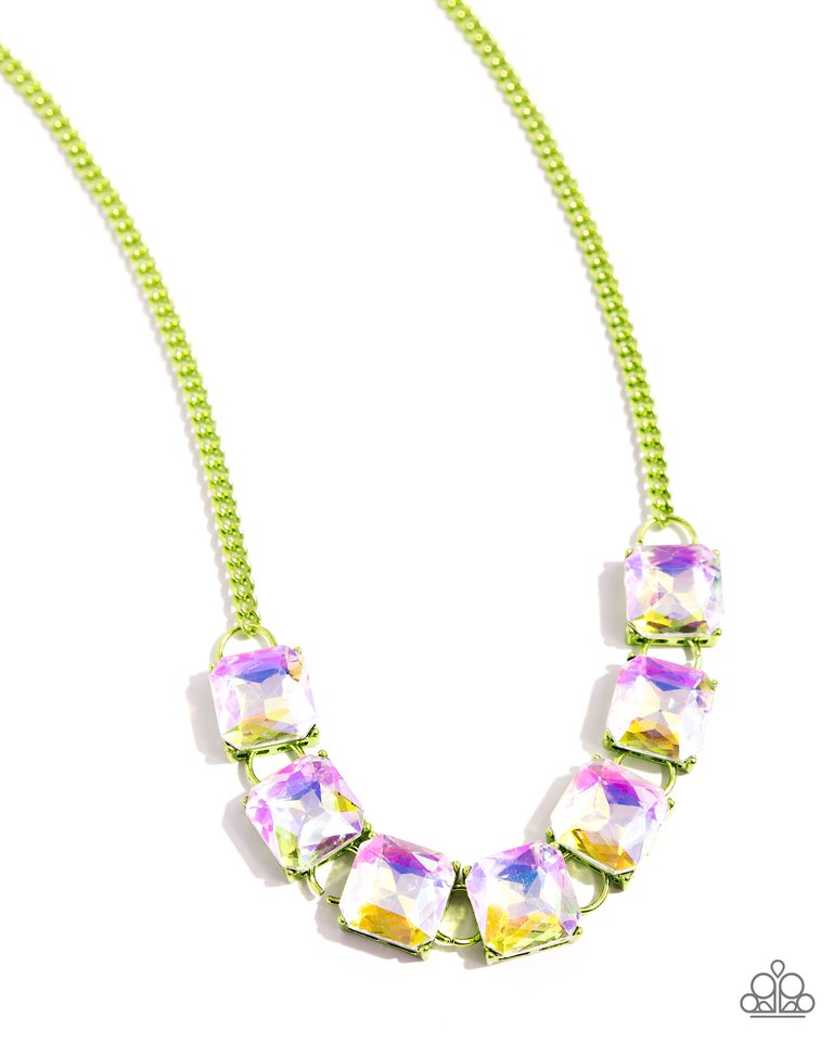 I SQUARE to Secrecy - Green - Paparazzi Necklace Image