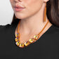 I SQUARE to Secrecy - Orange - Paparazzi Necklace Image