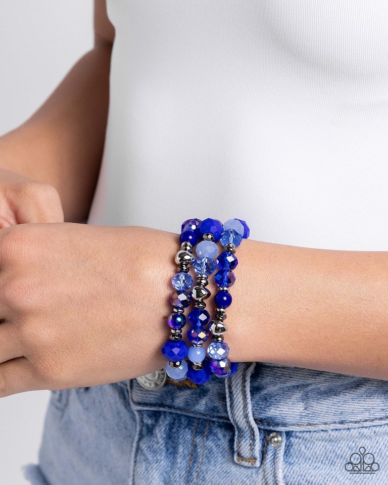 Stack of GLASS - Blue - Paparazzi Bracelet Image