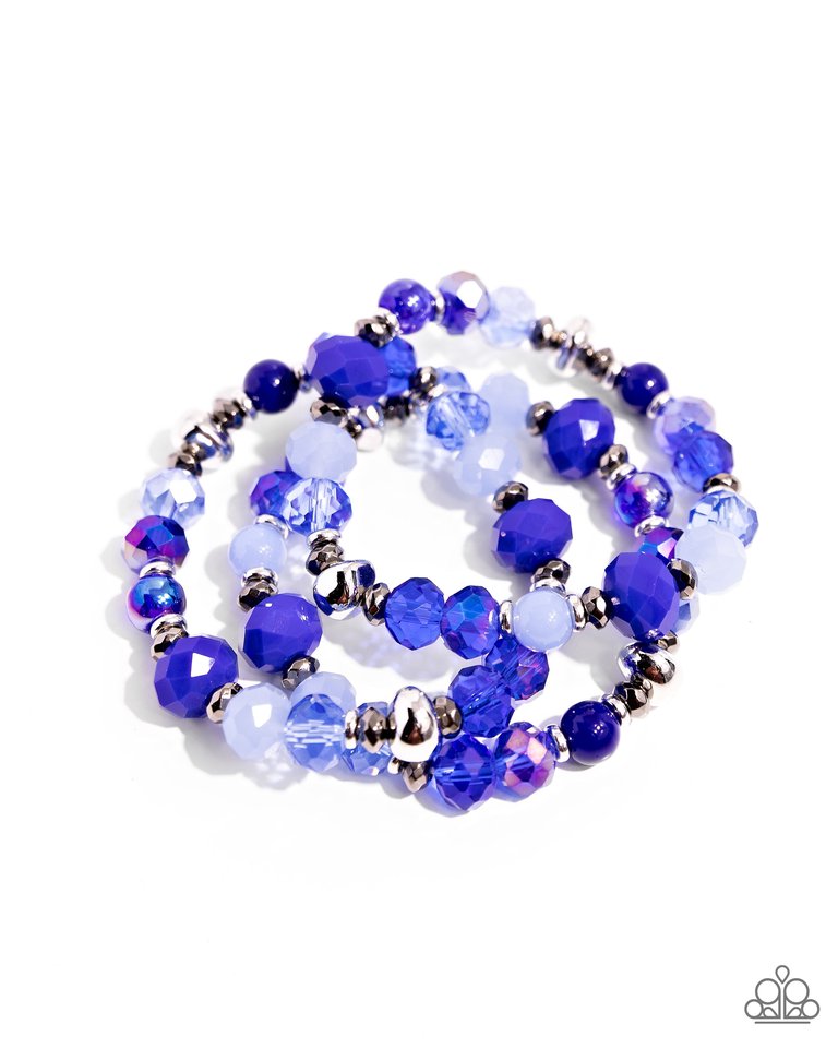 Stack of GLASS - Blue - Paparazzi Bracelet Image