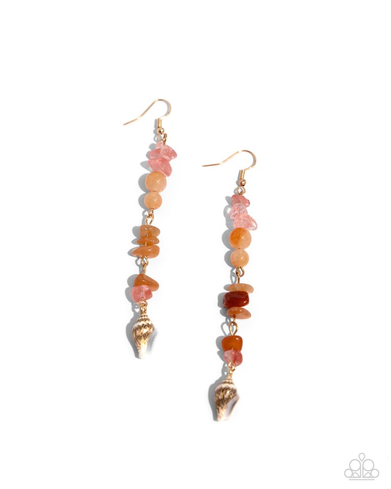 Game of STONES - Orange - Paparazzi Earring Image