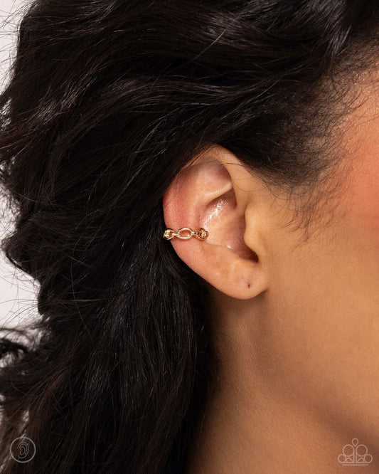 Mandatory Musings - Gold - Paparazzi Earring Image