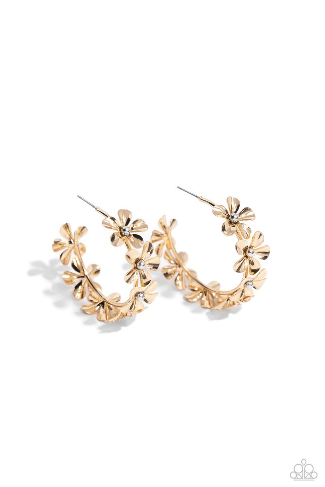 Floral Flamenco - Gold - Paparazzi Earring Image