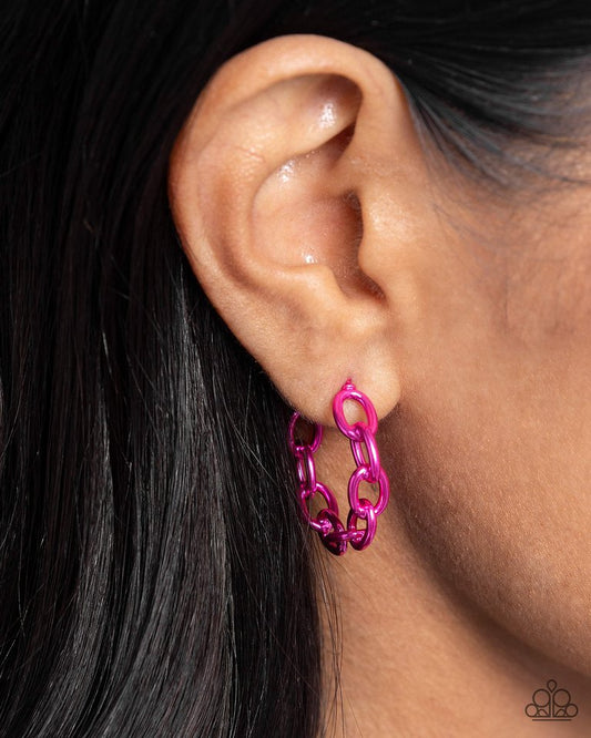 Colorful Cameo - Pink - Paparazzi Earring Image