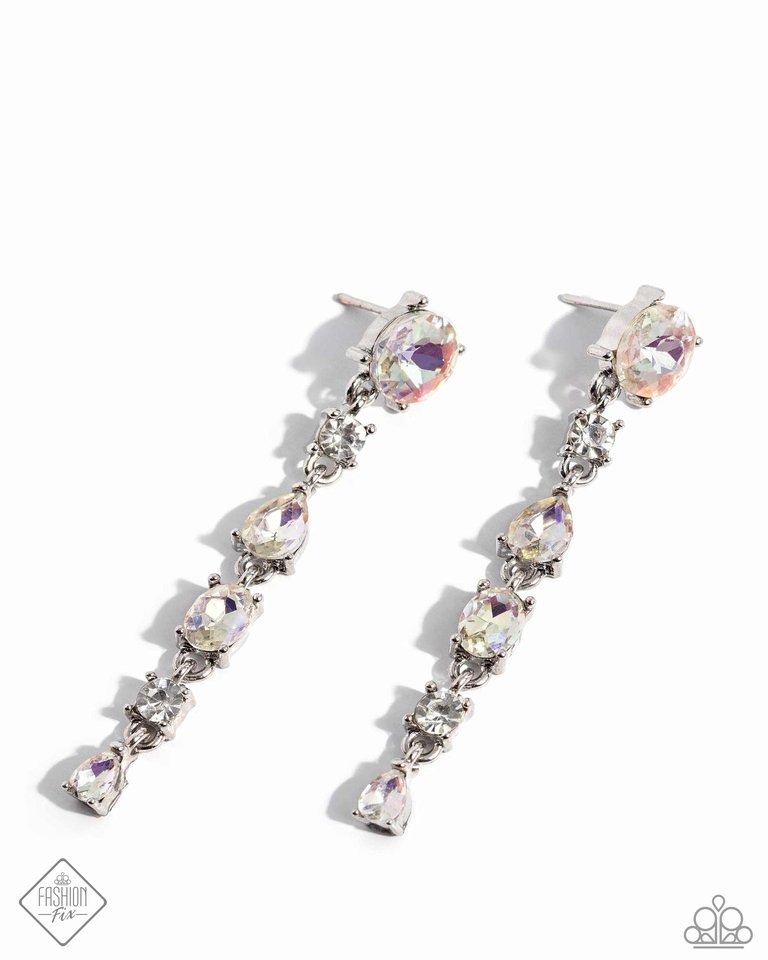 Fairytale Falls - White - Paparazzi Earring Image