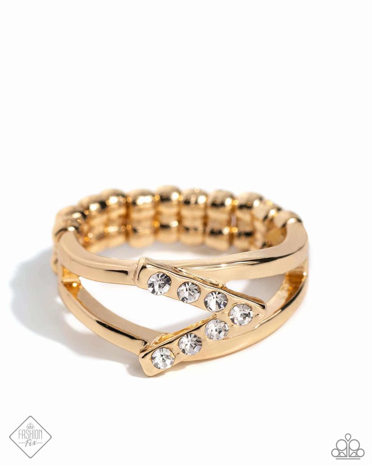 Linear Law - Gold - Paparazzi Ring Image