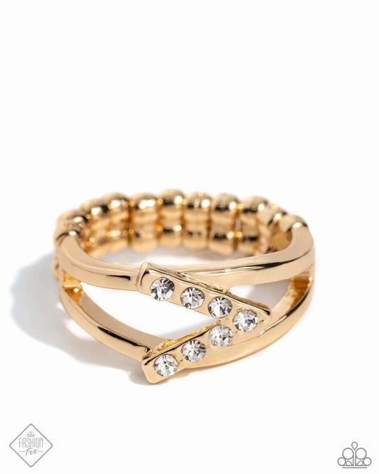 Linear Law - Gold - Paparazzi Ring Image