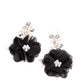 Fashionable Flower Girl - Black - Paparazzi Earring Image