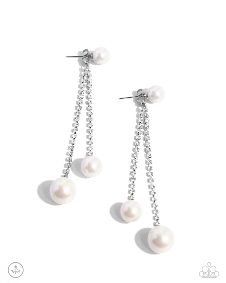 Give Us A PEARL! - White - Paparazzi Earring Image