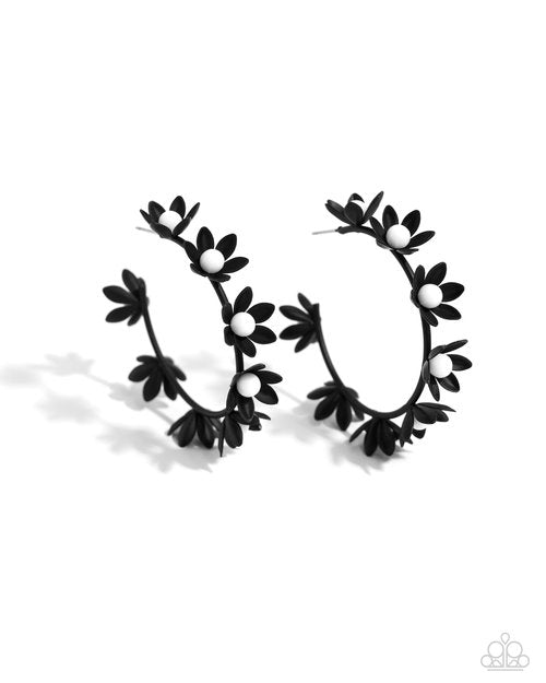 Flower Vine - Black - Paparazzi Earring Image