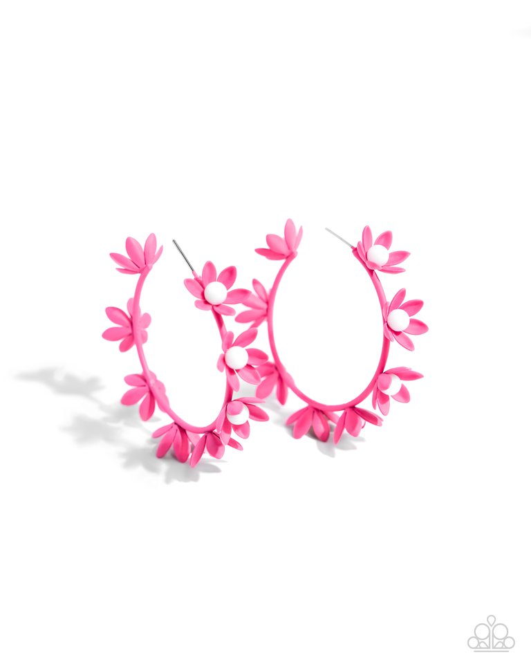 Flower Vine - Pink - Paparazzi Earring Image