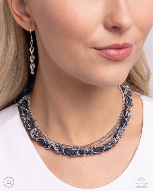 Denim Danger - Silver - Paparazzi Necklace Image