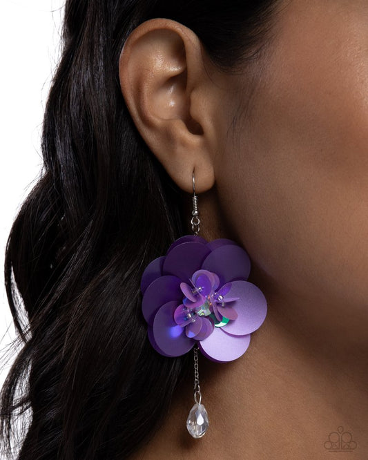 Oversized Opulence - Purple - Paparazzi Earring Image