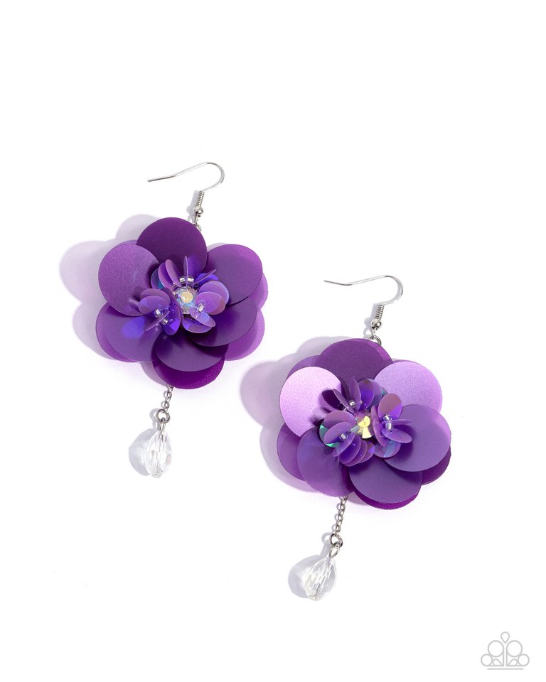 Oversized Opulence - Purple - Paparazzi Earring Image