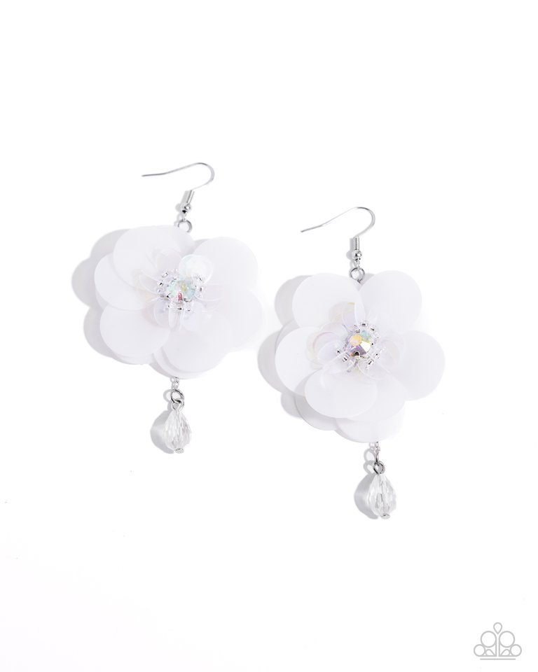 Oversized Opulence - White - Paparazzi Earring Image