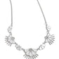 Fluttering Fan - White - Paparazzi Necklace Image