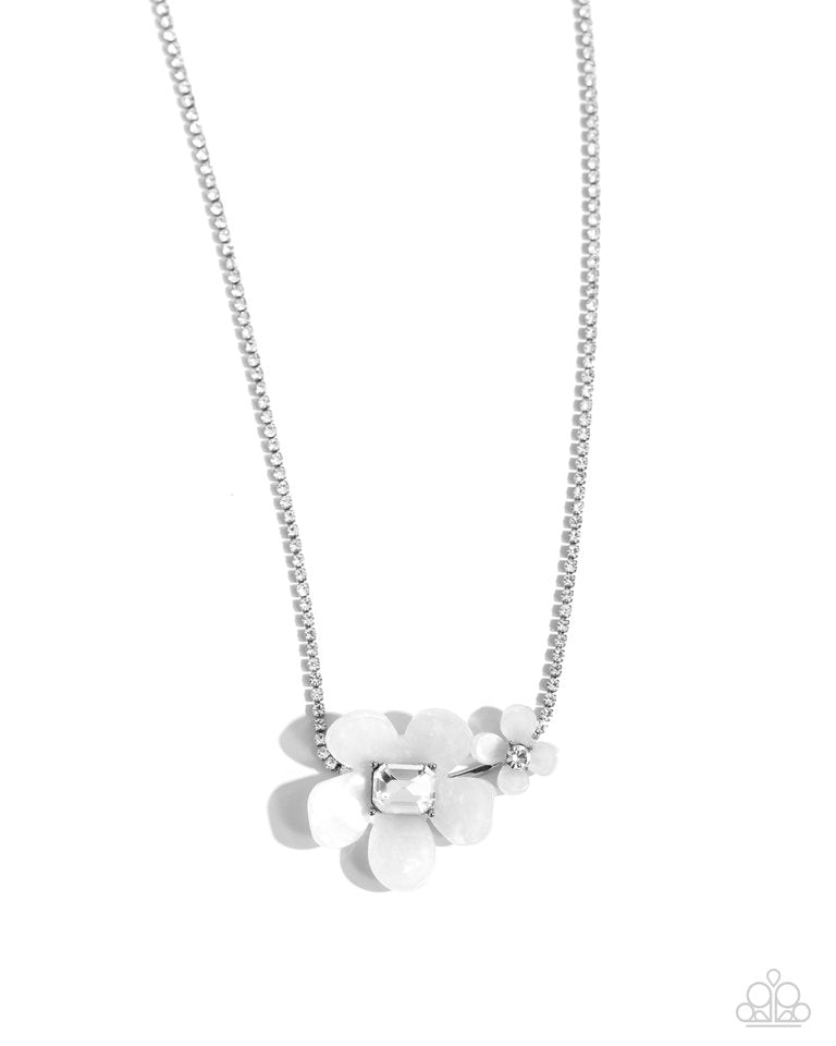 Dainty Deduction - White - Paparazzi Necklace Image