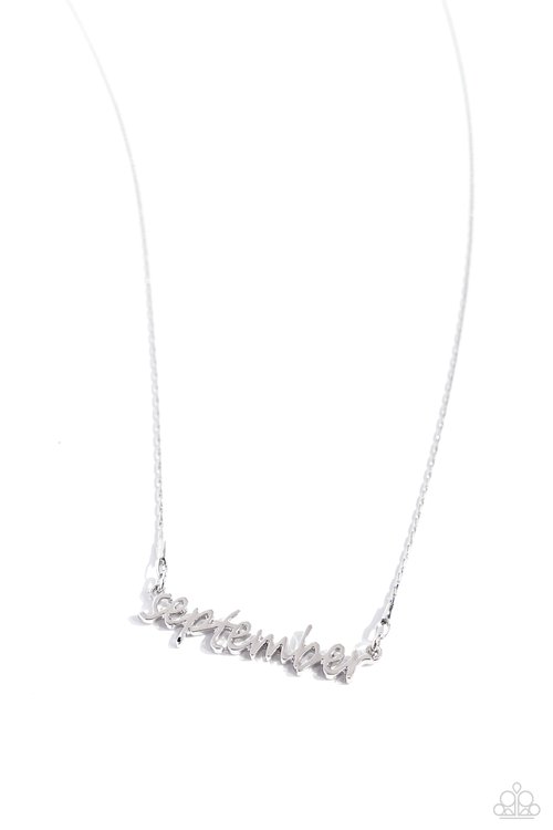 Birth Month Bling - September - Silver - Paparazzi Necklace Image
