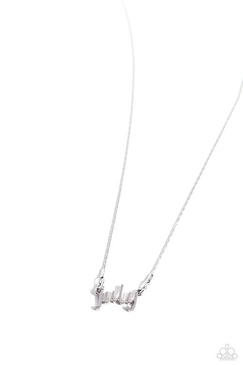 Birth Month Bling - July - Silver - Paparazzi Necklace Image