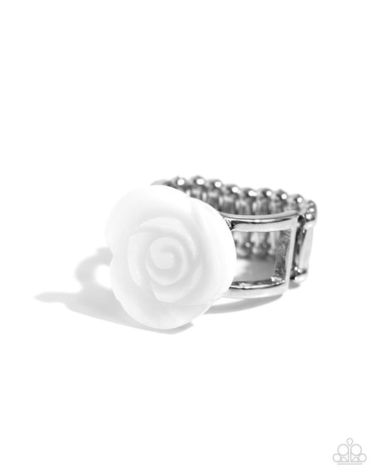 Top-SHELL Shine - White - Paparazzi Ring Image