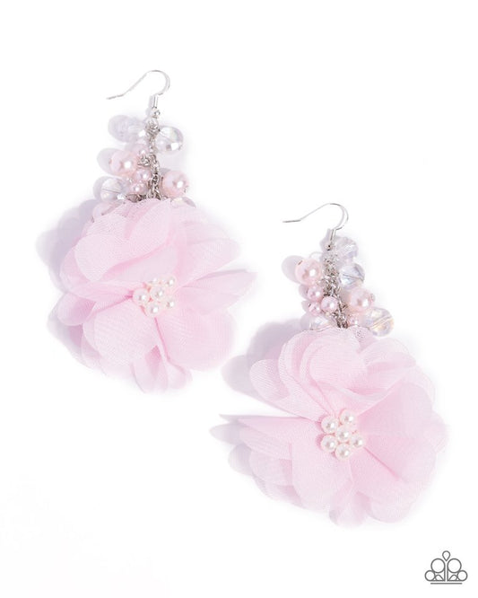 Fashionable Flower Girl - Pink - Paparazzi Earring Image