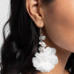 Fashionable Flower Girl - White - Paparazzi Earring Image