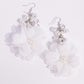 Fashionable Flower Girl - White - Paparazzi Earring Image