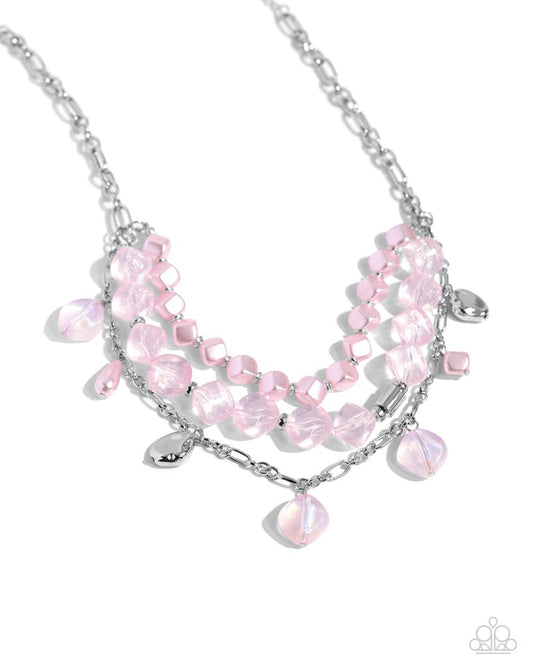 Cubed Cameo - Pink - Paparazzi Necklace Image