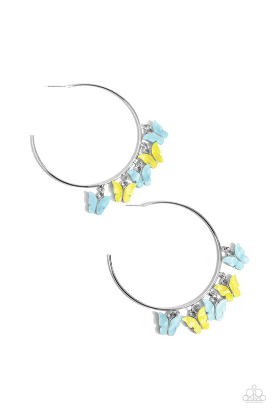 Bemusing Butterflies - Blue - Paparazzi Earring Image