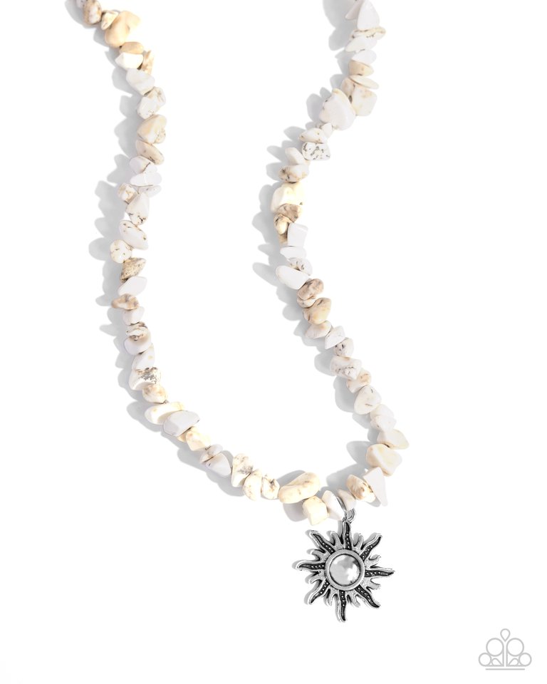 Dancing In The Sunlight - White - Paparazzi Necklace Image