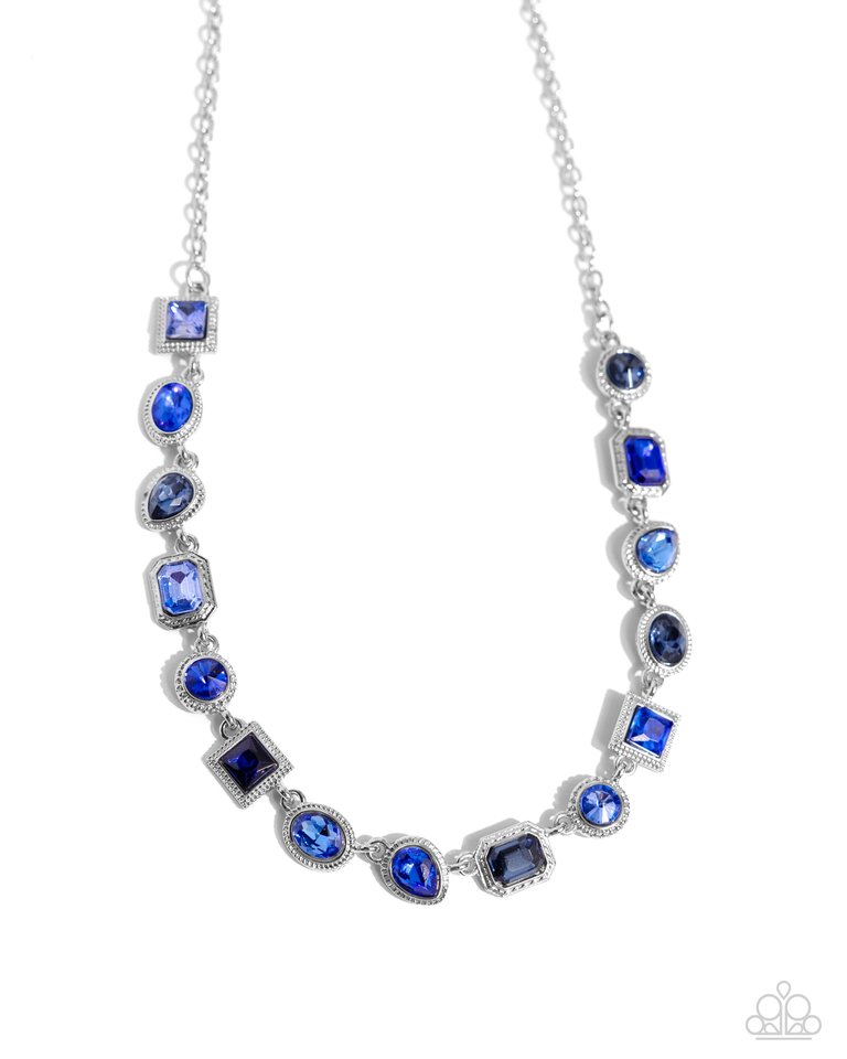 Gallery Glam - Blue - Paparazzi Necklace Image