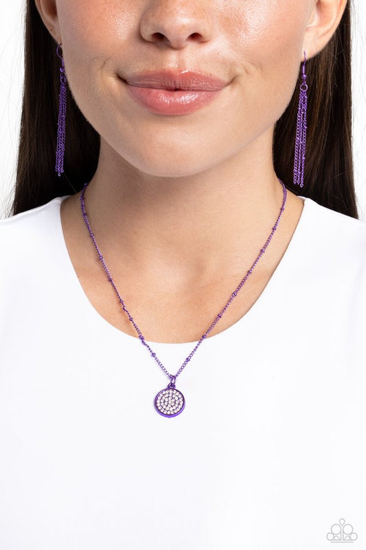 Bejeweled Basic - Purple - Paparazzi Necklace Image
