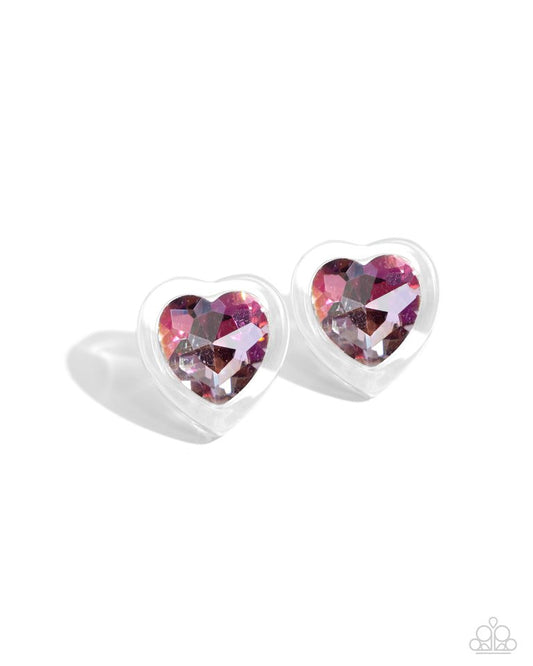 Heart-Pounding Haute - Pink - Paparazzi Earring Image