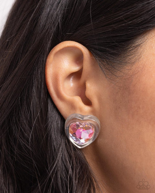 Heart-Pounding Haute - Pink - Paparazzi Earring Image