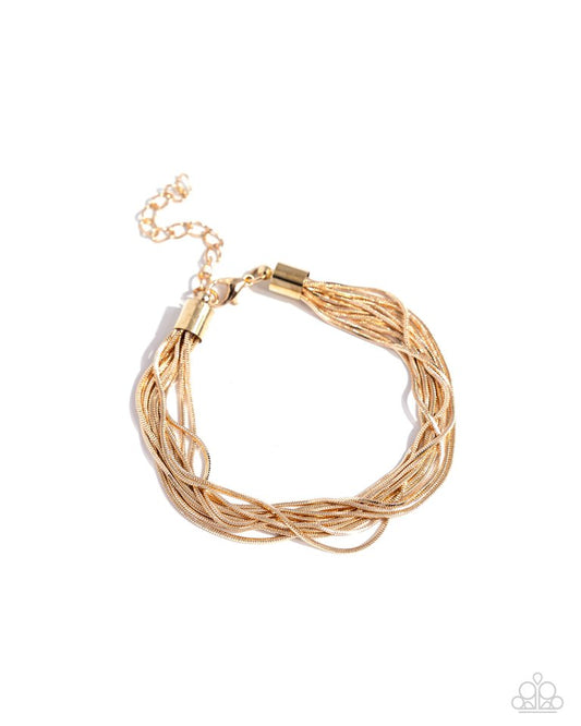 By a Show of STRANDS - Gold - Paparazzi Bracelet Image