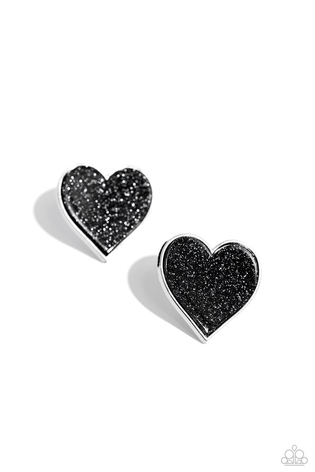 Glitter Gamble - Black - Paparazzi Earring Image