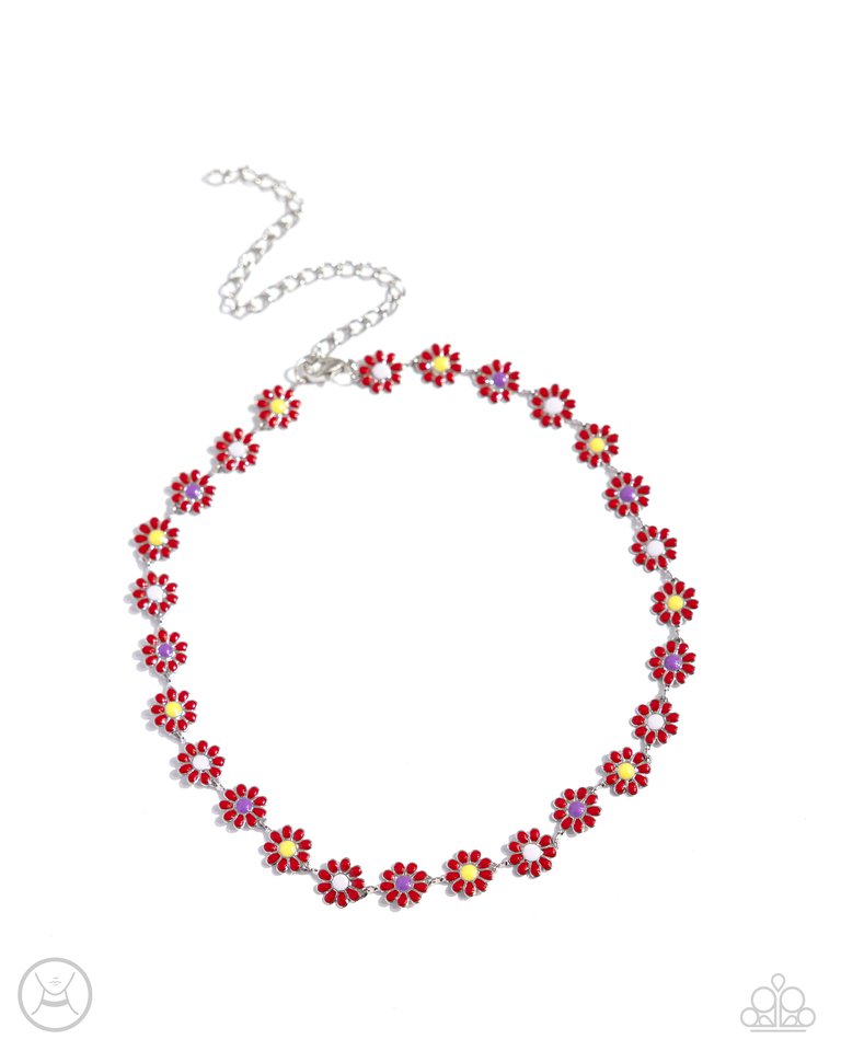 Floral Falsetto - Red - Paparazzi Necklace Image