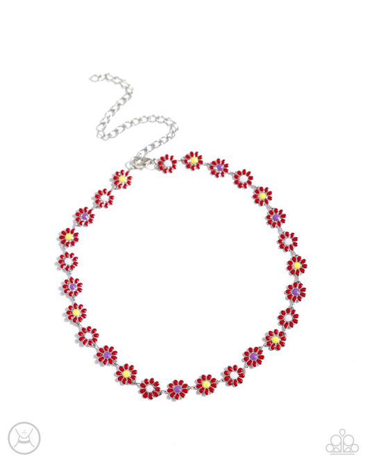 Floral Falsetto - Red - Paparazzi Necklace Image