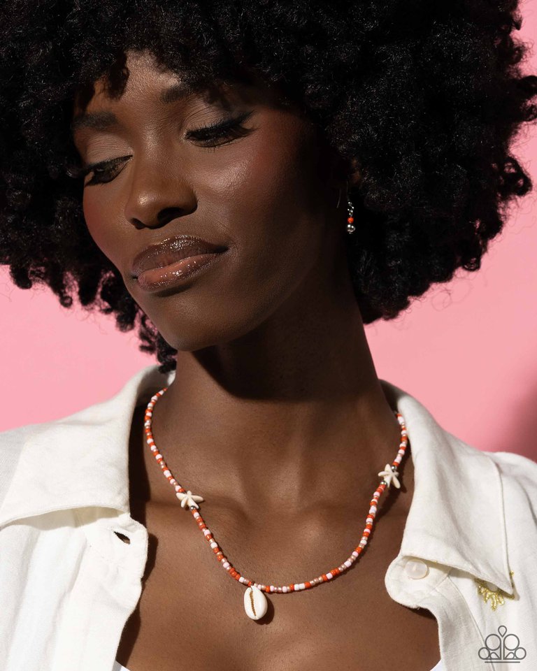 Beachside Beauty - Orange - Paparazzi Necklace Image