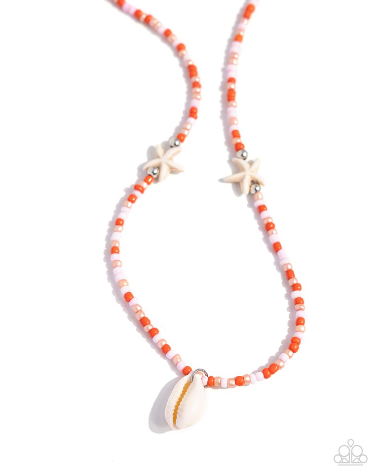 Beachside Beauty - Orange - Paparazzi Necklace Image